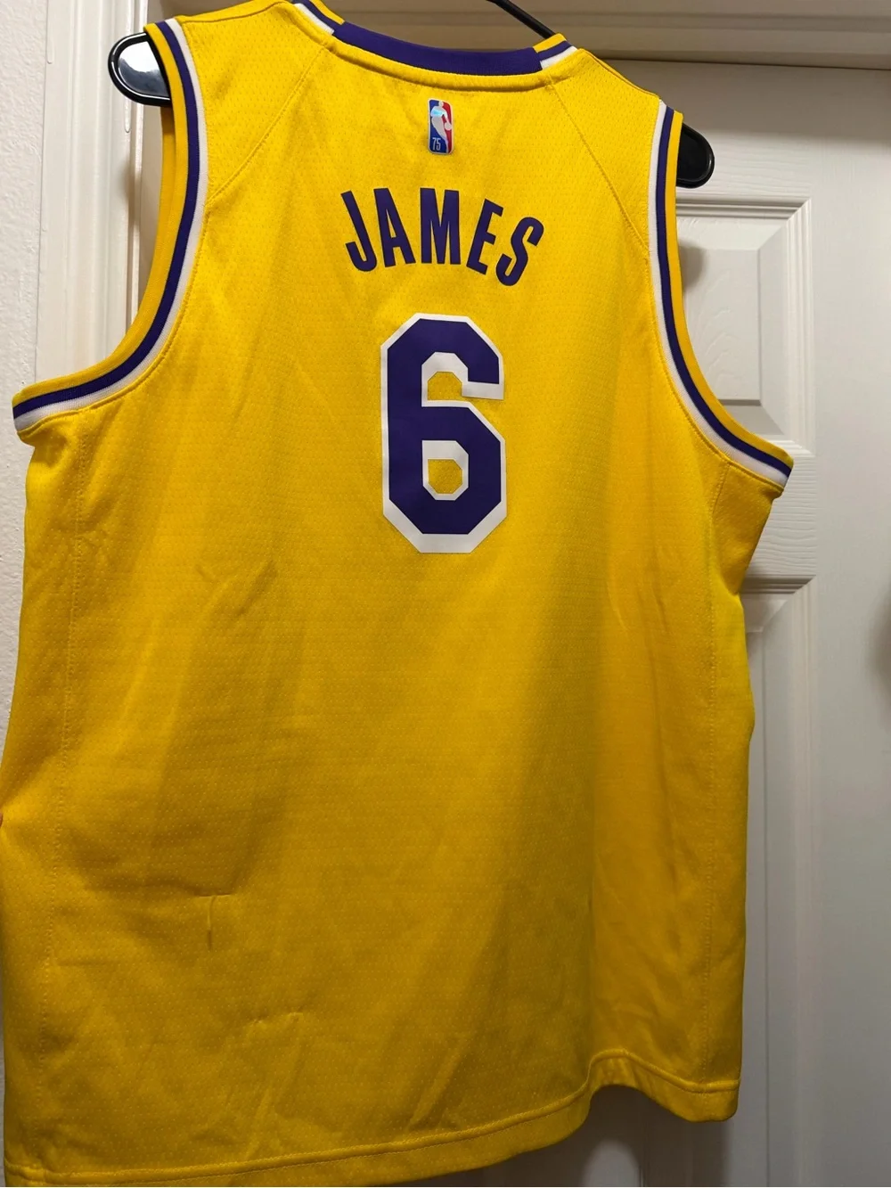 Nike Lakers - LeBron James - Yellow and Purple #6 Basketball Jersey